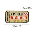 Toppa ricamata Brabant VIP Ticket con tre stelle d'oro per abbigliamento DIY 8x4cm - Stile Biglietto Vintage (PE11657CT)