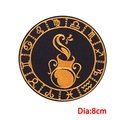 Wassermann Sternzeichen Stickaufnäher, 8cm runder schwarz-goldener Patch - Wassermann