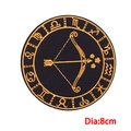 8cm Stickerei-Aufnäher Sternzeichen Schütze in Schwarz und Gold mit Pfeil-Bogen-Motiv - Schütze