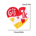 Bestickter Aufnäher mit Herz-Puzzle-Design und Gij + Ik Text, Maße 7,2 x 7 cm - Herz-Puzzleteil (PE11164CT)