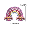 Toppa termoadesiva arcobaleno con fiori per riparazione vestiti e cucito creativo - Stile Occhi Arcobaleno (PE12491CT)