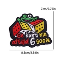 Geborduurde kikker patch met dobbelstenen voor Oeteldonk Carnaval DIY kleding - Kikker en Dobbelstenen Patroon (PE11158CT)