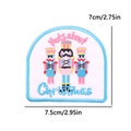 Detalle del parche bordado de Cascanueces de Navidad con dimensiones de 7,5 cm por 7 cm - Estilo Cascanueces (PE15377CT)