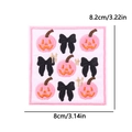Vista macro de parche bordado de calabaza de Halloween de 8,2 cm con bordes festoneados - Estilo Cara de Calabaza de Halloween (PE15378CT)