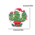 Bordado detallado de parche de cactus de Navidad con medida de dimensión 6,5 cm - Estilo Cactus de Navidad (PE15375CT)