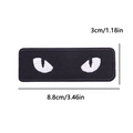 Embroidered black and white cat eye patch, rectangular DIY sew-on badge 8.8x3cm - Cat Eyes Pattern (PE12555CT)