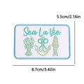 Sea La Vie nautical embroidered patch with anchor and lobster design for caps and bags - Sea La Vie Ocean Theme Style (PE15530CT)