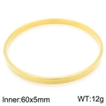 Classic minimalist gold-plated stainless steel bangle with 60x5mm inner dimensions - 5mm Single Ring - Inner Diameter 55mm / Gold
