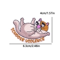 Écusson brodé chat drôle avec chat orange cynique et texte I Choose Violence - Chat orange et blanc drôle I CHOOSE VIOLENCE (PE12528CT)