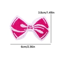 Pink embroidered bow patch with white outlines, measuring 6cm by 3.8cm for clothing - Pink Bow (PE12518CT)