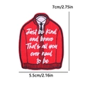 Red sweater-shaped embroidery patch with white shirt collar and tie design - Red Motivational Sweater Style (PE12444CT)