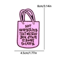 Pink bag embroidery patch with letter quote and size markers on a white background - Pink Bag Quotes Style (PE12379CT)