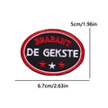 Patch ricamata Brabant De Gekste con motivi a cuore e stelle per cappelli e tute da gara - Tre Stelle Ovali (PE11651CT)