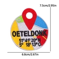 Oeteldonk Karneval Patch mit bunter Stickerei, Pin-Design und Koordinaten-Motiv - Kartenstandort Oeteldonk (PE11147CT)