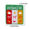 Oeteldonk carnival patch with red white yellow embroidery and daily weather icons - Weather Temperature Sign (PE11221CT)
