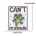 Embroidered spiraling green frog patch with funny text for jackets and bags - Spiraling Frog Style (PE15765CT)
