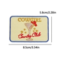 Parche bordado Cowgirl Country Club con borde azul para sombreros y bolsos - Estilo Cowgirl Country Club (PE15525CT)