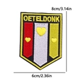 Oeteldonk shield patch with embroidery for carnival, dimensions 8x6cm size detail - Carnival Shield Heart (PE11270CT)