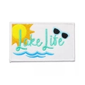 Embroidered Lake Life patch with sun and sunglasses for hats and bags - Lake Life Summer Sports Style (PE15534CT)