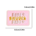 Pink rectangular patch with Babes Support Babes embroidery and star patterns - Babes Support Babes Style (PE15536CT)