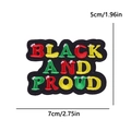 Parche bordado rectangular Black and Proud con letras en rojo amarillo verde - Texto BLACK AND PROUD (PE15390CT)