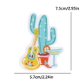 Embroidered Mexican patch with cactus, guitar and cocktail, 7.5cm x 5.7cm iron-on badge - Mexico Elements Style (PE15473CT)