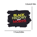 Parche bordado Black History Every Month con letras coloridas sobre fondo negro - BLACK HISTORY MONTH Irregular (PE15392CT)
