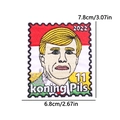 Κεντητό επίραμμα Koning Pils σε σχήμα γραμματοσήμου για καρναβάλι, 7,8x6,8 cm - Σχέδιο Γραμματόσημο Πορτρέτο (PE11373CT)