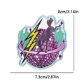 Embroidered disco horse and cactus patch with 8cm x 7.3cm size dimensions - Disco Ball Adventure Style (PE15497CT)