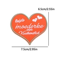 Patch ricamata a cuore arancione con testo Kruikenstad, distintivo DIY 7.5x6.5cm - Stile Cuore Cara Madre (PE11292CT)