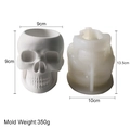 Moule en silicone en forme de crâne pour pots de fleurs en résine et vases en plâtre - Petit Pot de Fleurs Crâne (H-0136)