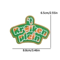 Kruikenstad carnival embroidered patch with 't Kruiken plein text and smile design - Smile Square Style (PE11302CT)