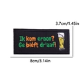 Embroidered Kruikenstad carnival patch with beer mug icon and colorful Dutch text - Beer Mug Style (PE11315CT)