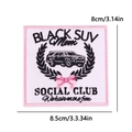Pink Black SUV Mom social club embroidered square patch for DIY bag decoration - Black SUV Mom Style (PE15431CT)