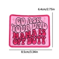 Pink embroidered motivational patch for DIY bags featuring a rounded rectangle shape - Inspirational Slogan Style (PE15440CT)