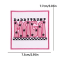 Toppa ricamata MAGA Daddy Trump rosa per borse fai-da-te, 7,7x7,5 cm - Stile Supporto Trump (PE15445CT)