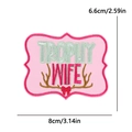 Pink Trophy Wife embroidered patch with brown antlers and red bow for DIY bag decoration - Trophy Wife Style (PE15449CT)