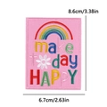 Pink cartoon embroidered patch with rainbow and Make Today Happy slogan decoration - Make Today Happy Style (PE15757CT)