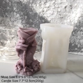 Details der gotischen Hand-Rose Silikonform mit Maßen und Ergebnissen für Harz-Kerzen - Rosenhand-Stil (H-0283)
