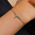 Minimalistisches Flying Dragon Kettenarmband für Damen im Punk-Stil in Silberoptik - 13 White K 7091