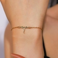 Elegantes vergoldetes Punk-Drachen-Charm-Armband mit feiner Gliederkette für stilvolle Damen - 14 Kc+kc Gold 4500