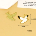 Detail view of seagull alloy enamel pendant for DIY jewelry making with dimensions - Seagull