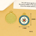 Detailed view of nautical enamel compass pendants with 17mm and 20mm dimensions shown - Compass