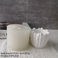 Molde de silicona para macetas de cemento con textura de rayas y bordes dentados DIY - Estilo de Textura de Madera (H-0588)