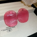 Elegant vintage irregular pink resin stud earrings with textured translucent finish for women - Brushed Texture Irregular Style (37#) / 1 Pair Pack / Rose Pink