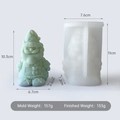 DIY silicone mold and light green Santa Claus candle with dimensions showing 10.3cm height - Christmas Santa J-0486