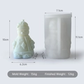 Snowman silicone candle mold with finished festive figure and detailed size dimensions - Christmas Snowman J-0487