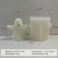Spook siliconen mal voor Halloween kaarsen met witte mal en grappige spook productvorm - Open Armen Overdreven Geeststijl (J-0753)