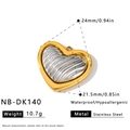 Elegante ciondolo a cuore bicolore in acciaio inossidabile per gioielli fai da te - Ciondolo a Cuore Strutturato Bicolore (NB-DK140) / 1 Pezzo (24x21,5 mm) / oro e argento
