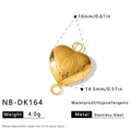 Pendente a cuore in acciaio inossidabile dorato con rilievo Vergine Maria, 16 mm - Ciondolo a Cuore Vergine Maria (NB-DK164) / Oro 18K / 1 Pezzo (16x14.5 mm) / Oro